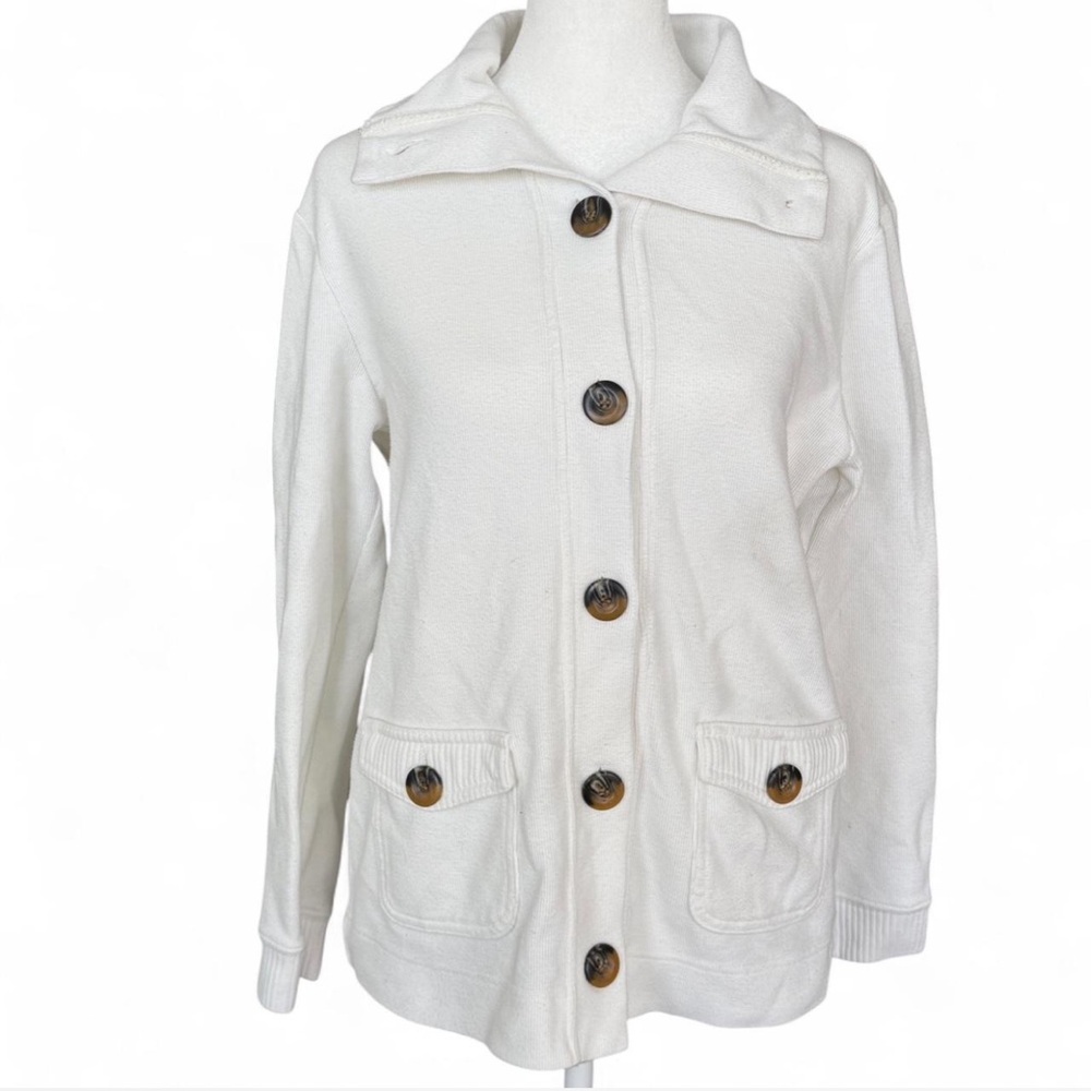 White Cozy Button Up sweater